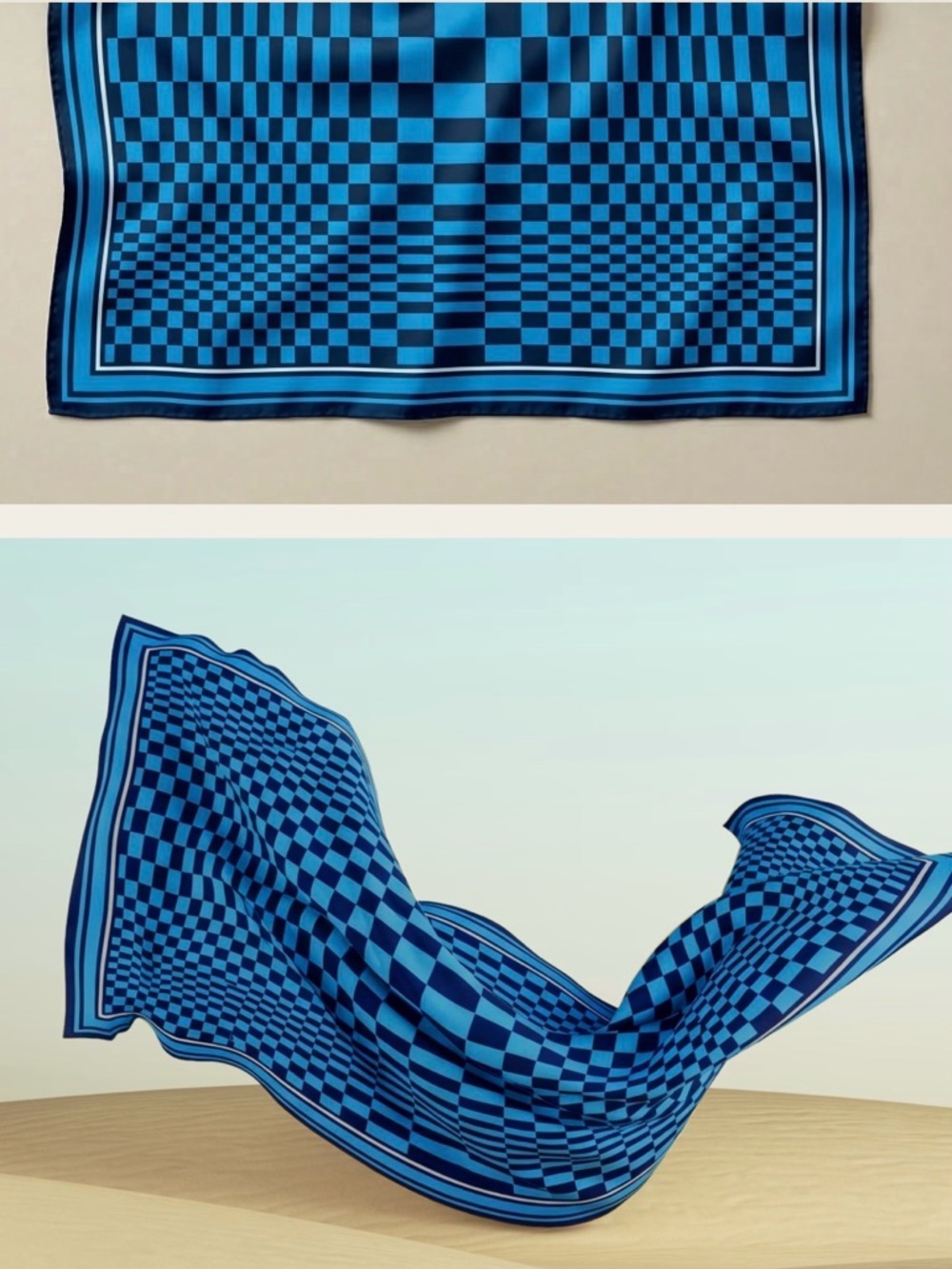 NWT Porsche x Soho House Blue Pasha Scarf Bandana - Satin Silk Material , New